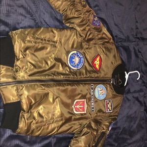 Olive Green Patchwork Bomber